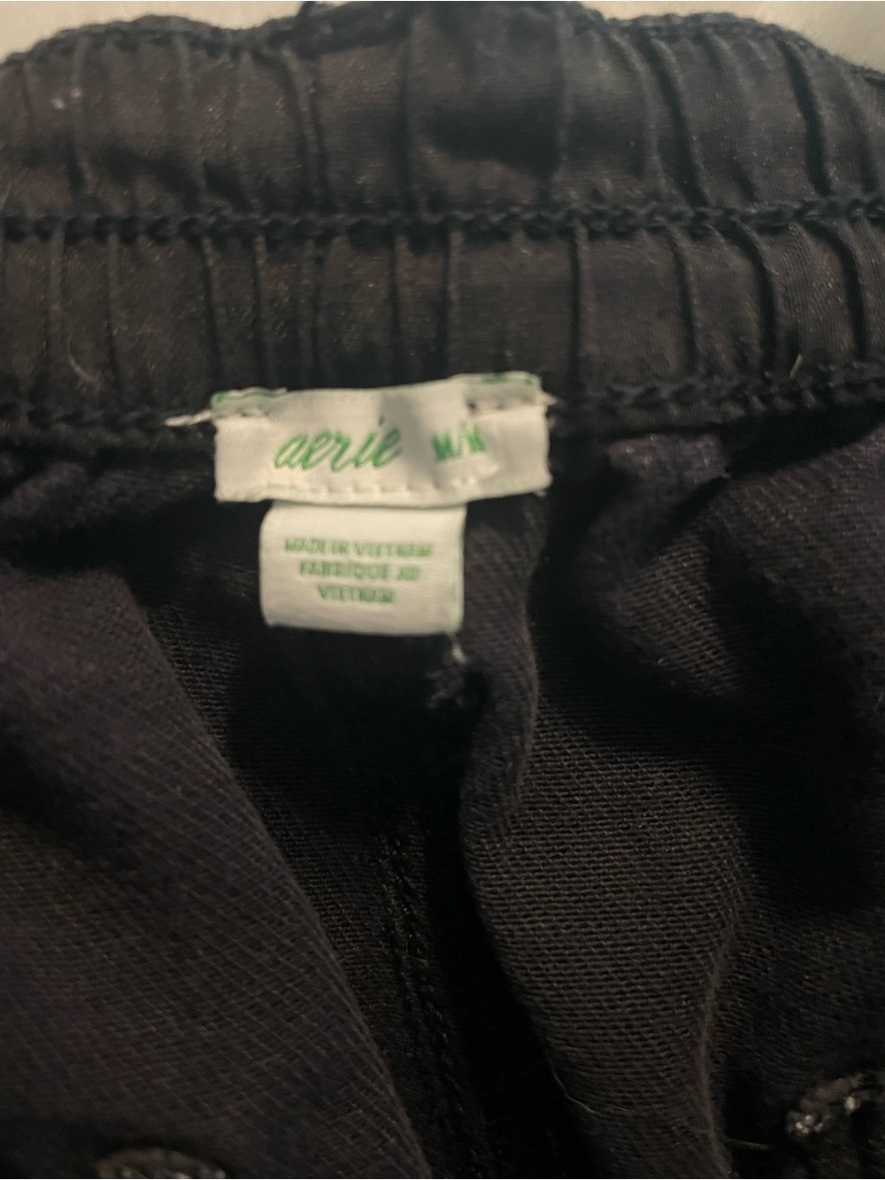 aerie Black Distressed Frayed Hem Denim Shorts - Picture 2 of 3